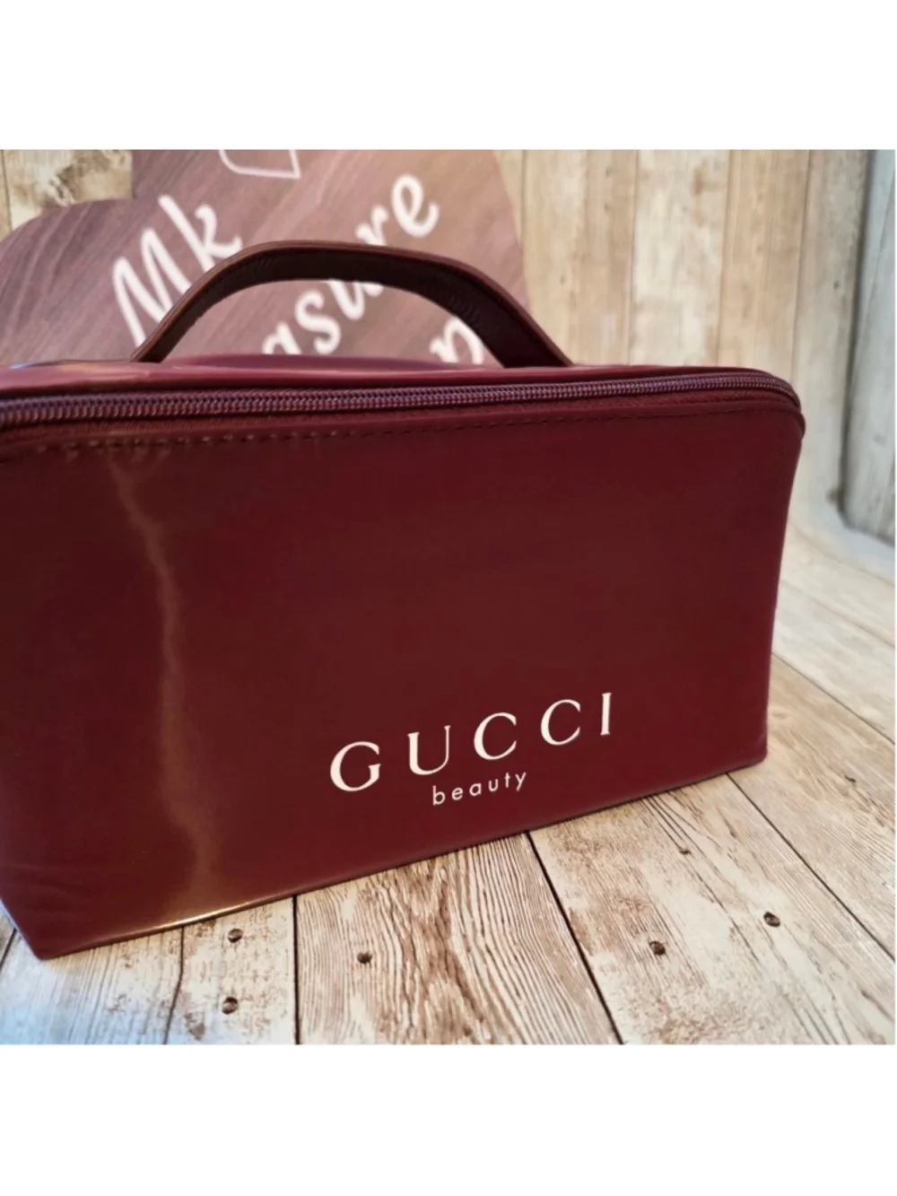 Gucci Burgundy Beauty Cosmetic Bag NWOT